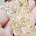 Кварц лимонный, бусина кубик 8мм, штучно