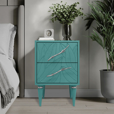 Тумба Арт Колор leaves Классик Сильвер Пастельно-синий