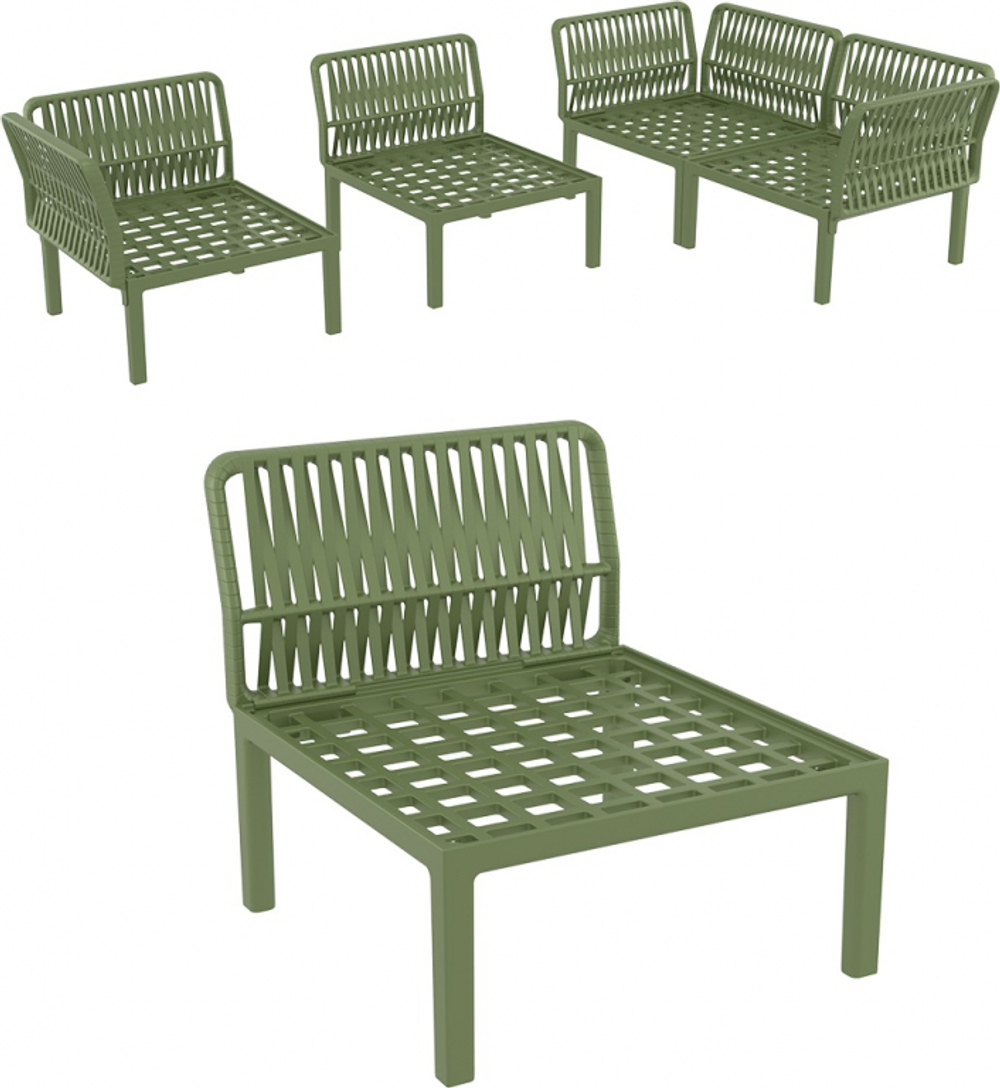 Модуль пластиковый для дивана Siesta Contract Portofino Lounge, оливковый