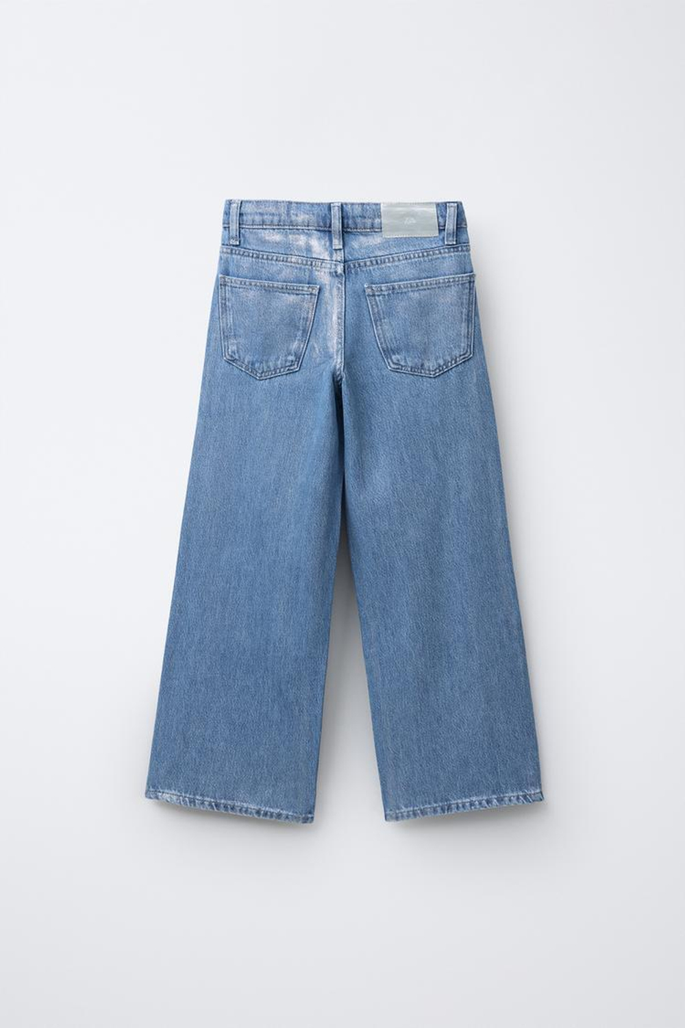 ZARA ДЖИНСЫ WIDE LEG СО СТРАЗАМИ, СИНИЙ