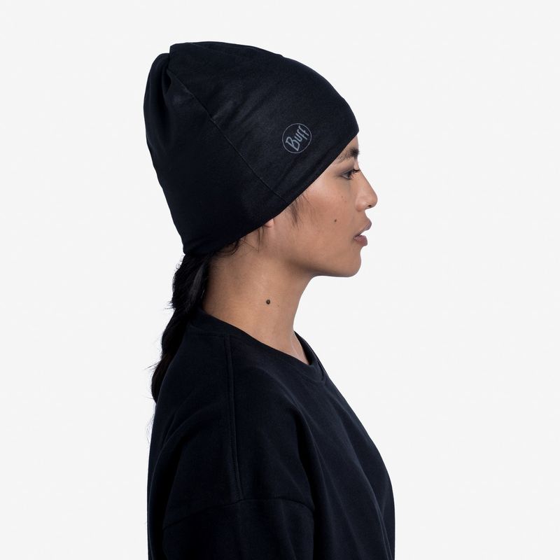 Тонкая флисовая шапочка Buff Hat Polar Microfiber Solid Black Фото 5