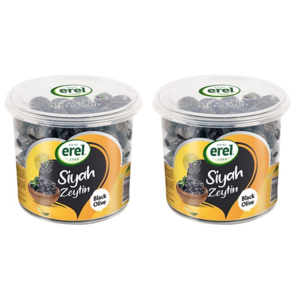 Маслины Erel Siyah L/M вяленые 400 г x 2 шт