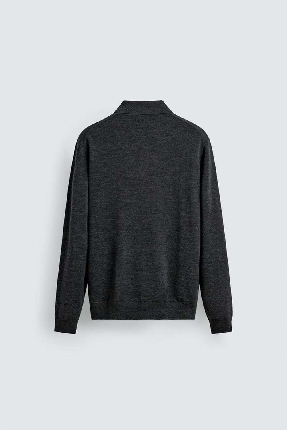 ZARA ШЕРСТЯНОЕ ПОЛО, АНТРАЦИТОВО-СЕРЫЙ