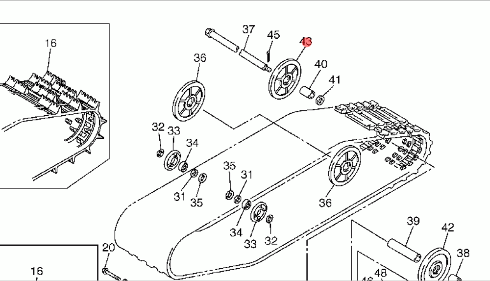 Ролик трака Yamaha 178 мм