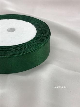 Атласная лента зеленая (изумрудная) 2 см