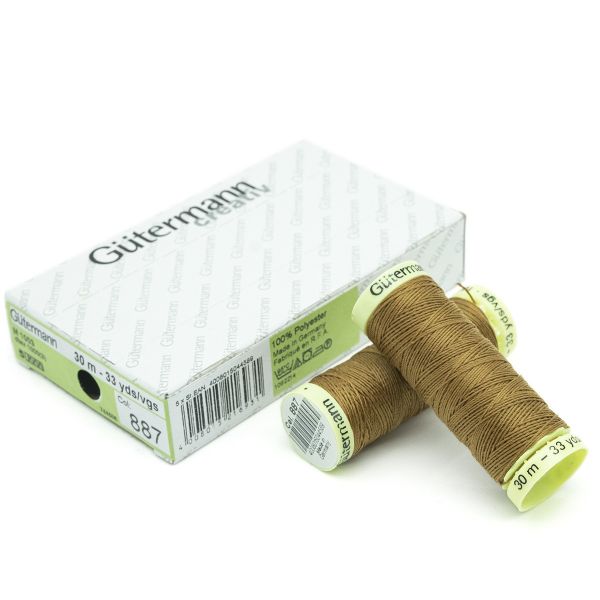 Нитки отделочные Gutermann Top Stitch 30 (30 метров), 5 кат. | 887 бежево-горчичный