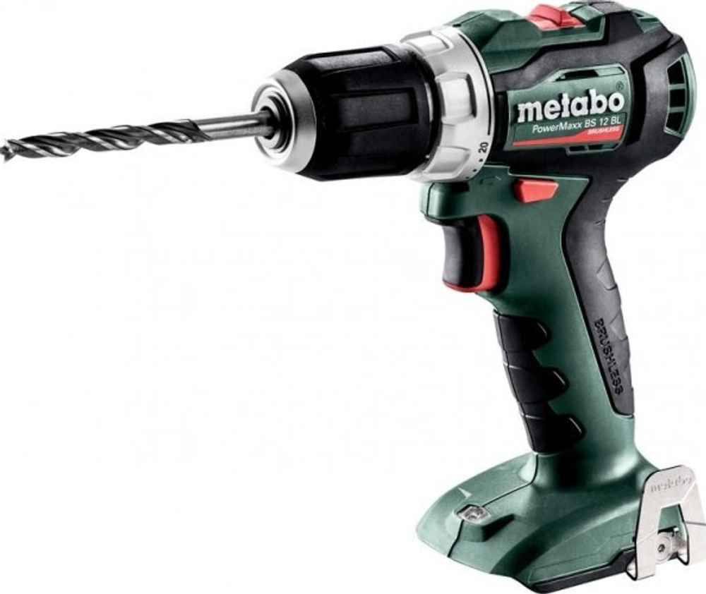 Аккумуляторная дрель-шуруповерт METABO PowerMaxx BS 12 BL бесщеточная, без АКБ и ЗУ, Metaloc 601038840