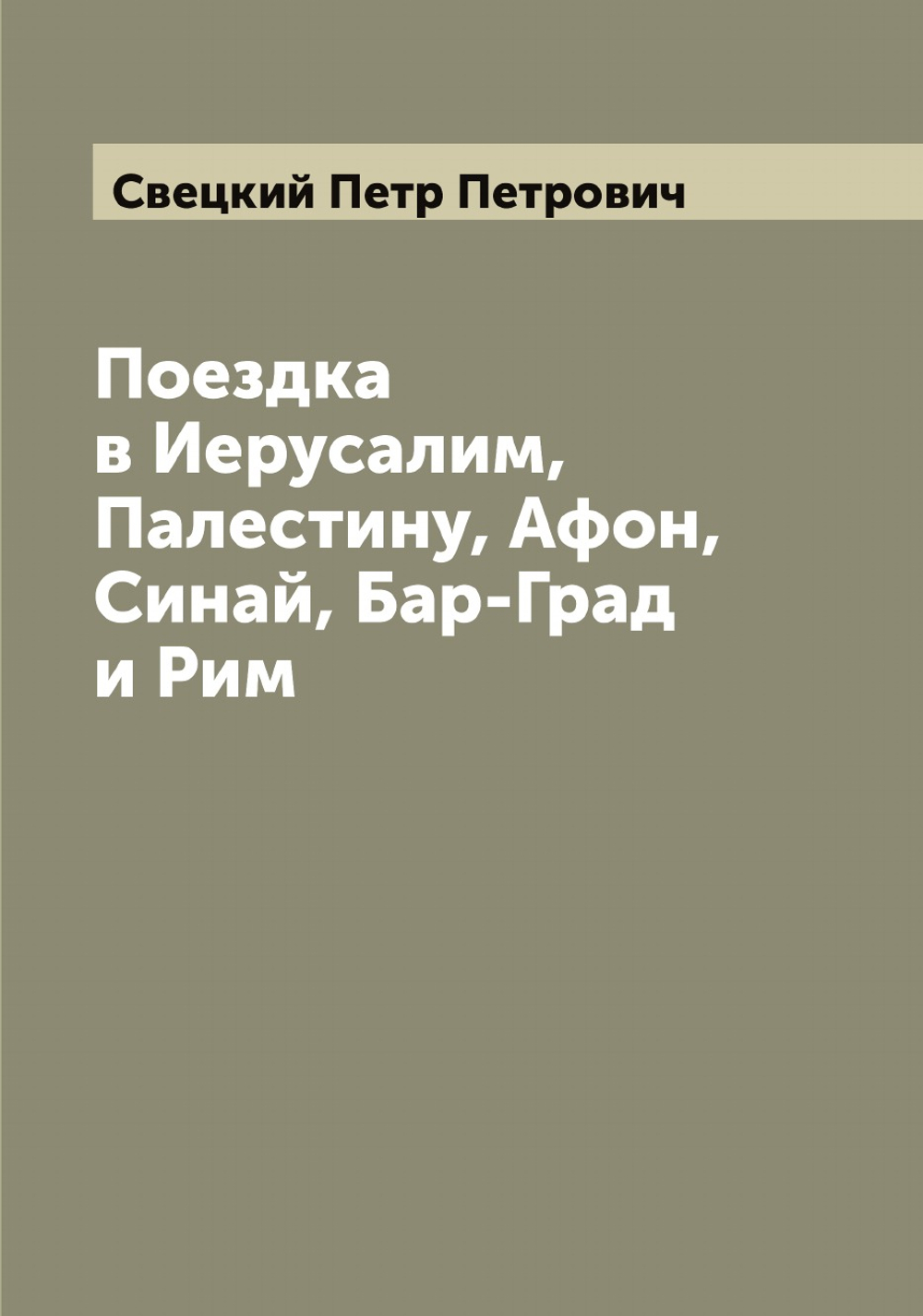 Поездка в Иерусалим, Палестину, Афон, Синай, Бар-Град и Рим | Свецкий Петр Петрович