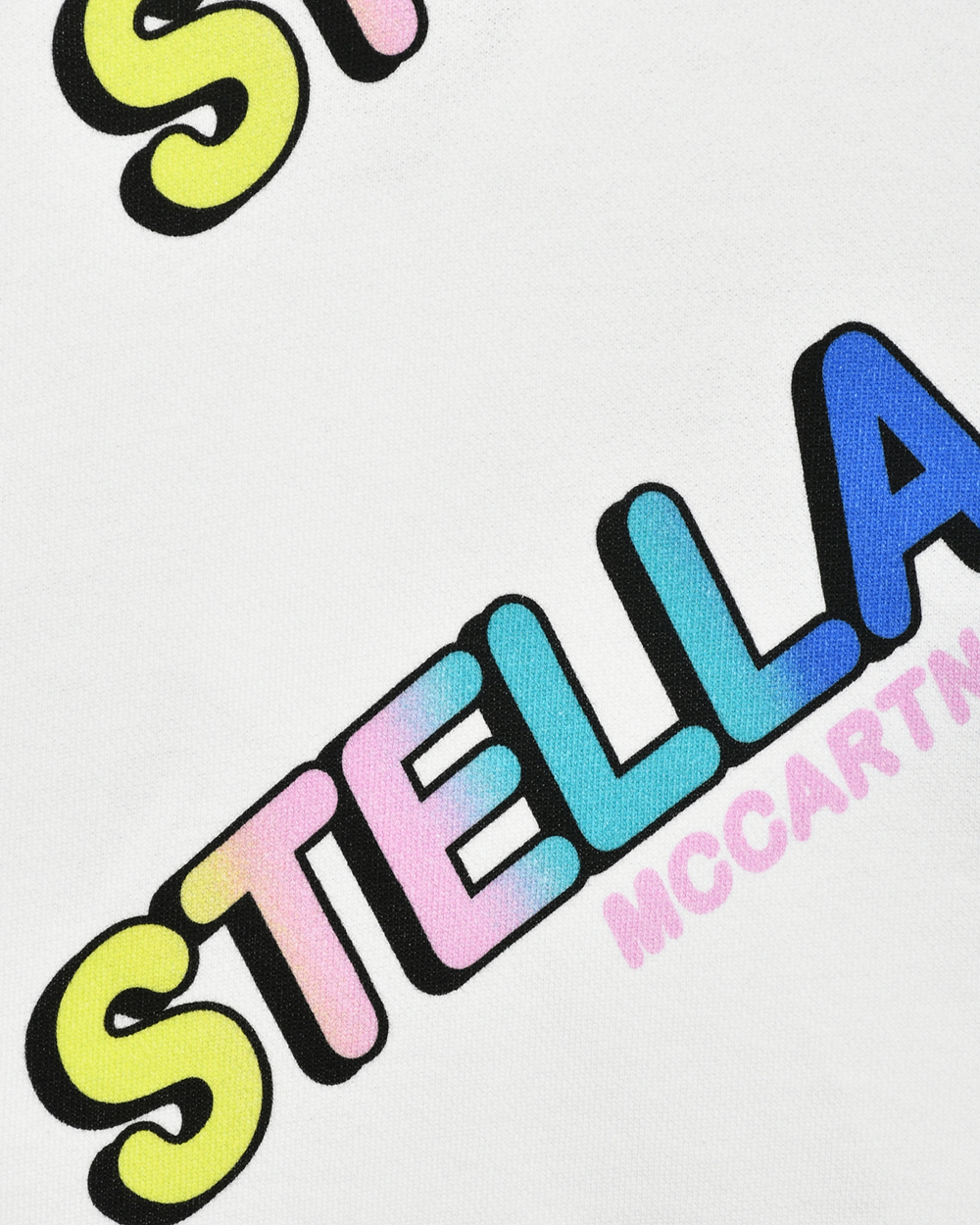 Свитшот с капюшоном STELLA McCARTNEY Белый/Принт: разноцветные логотипы (Девочка)