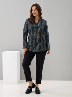 Блузка БЛ-22/черный-разноцветныйпиксель