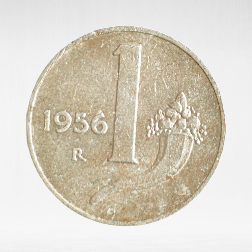 Italy 1 Lira 1956 R "Balance and Cornucopia", VF