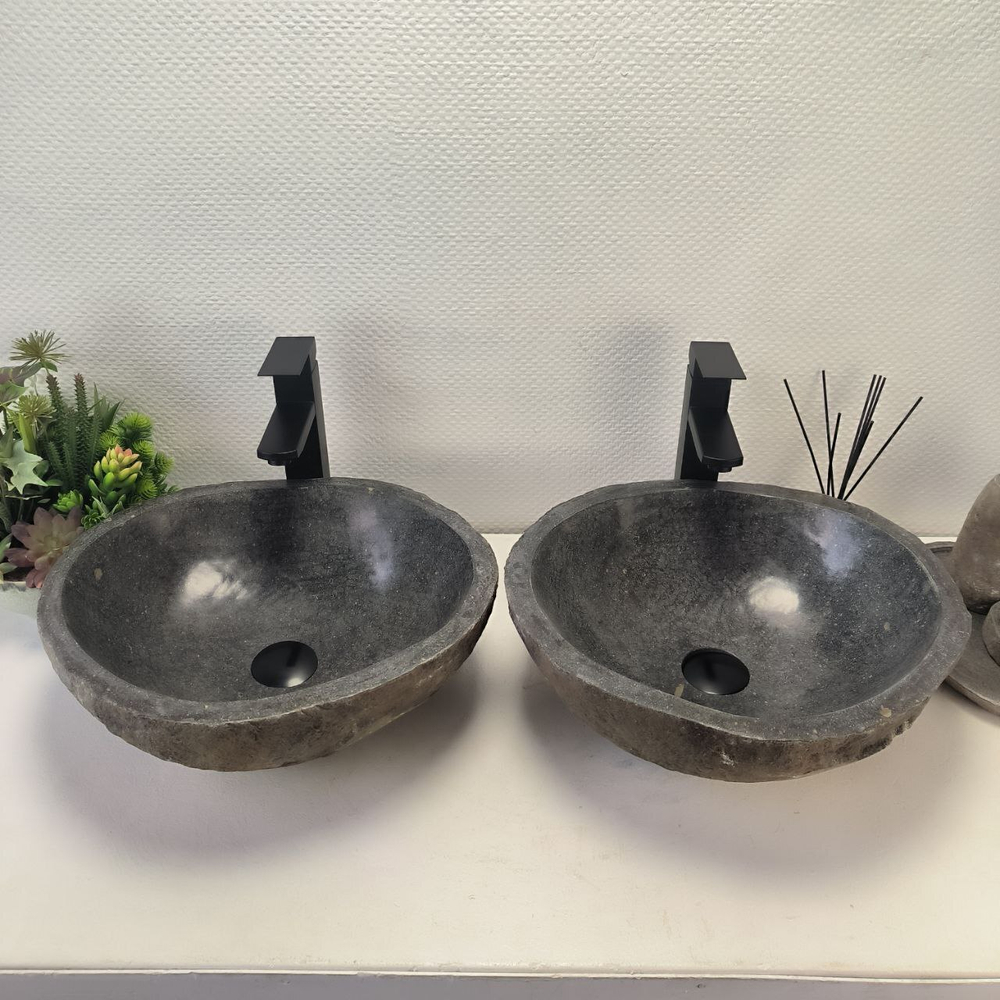 Раковина из речного камня ПАРА! RS-63700 43*40*15 2шт 0126