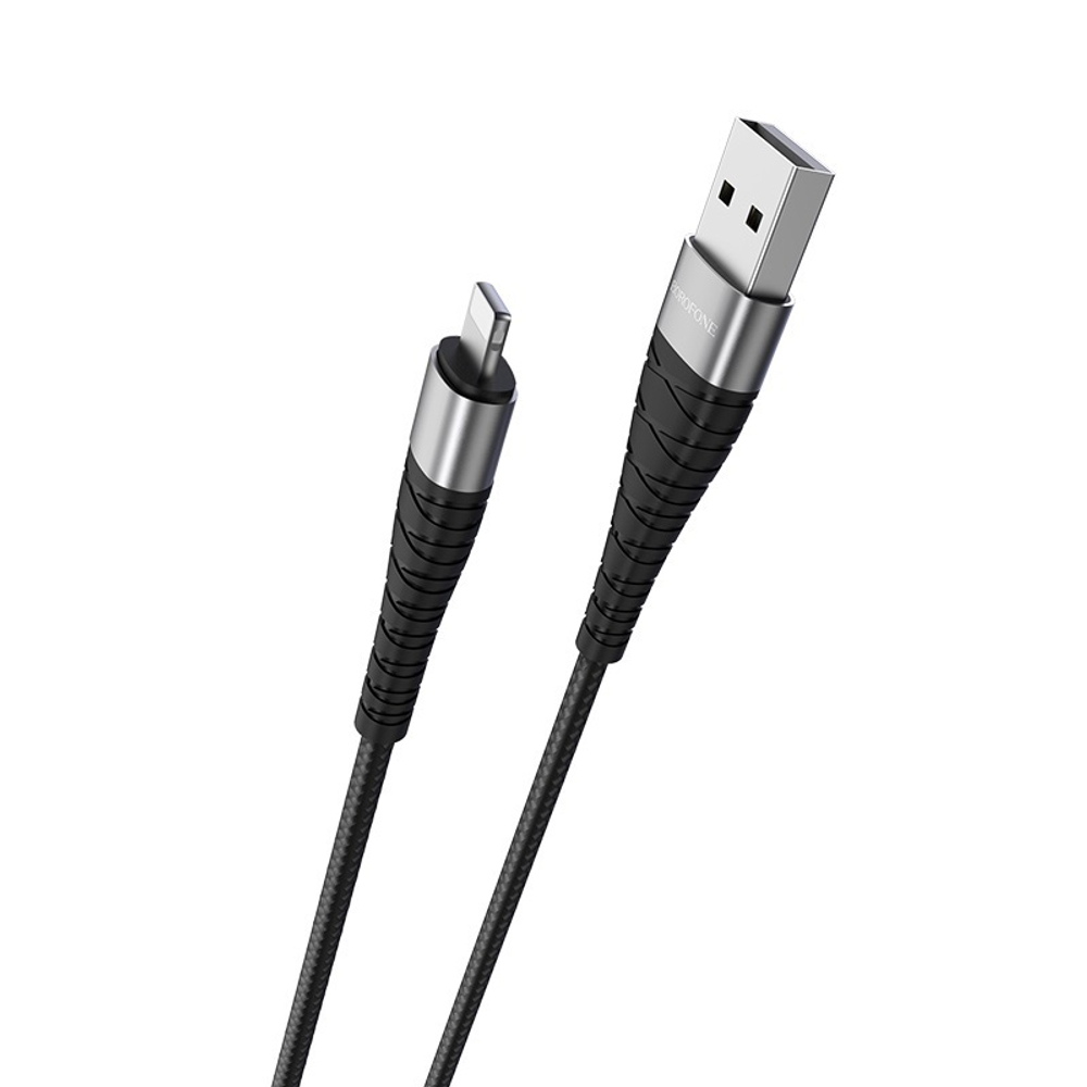Кабель Borofone BX32 USB-Lightning 2.4А 1м Nylon Black
