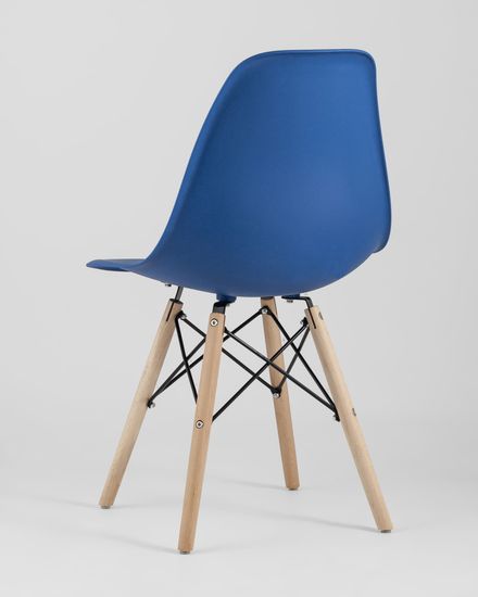 Стул Eames Style DSW синий (разборный каркас)