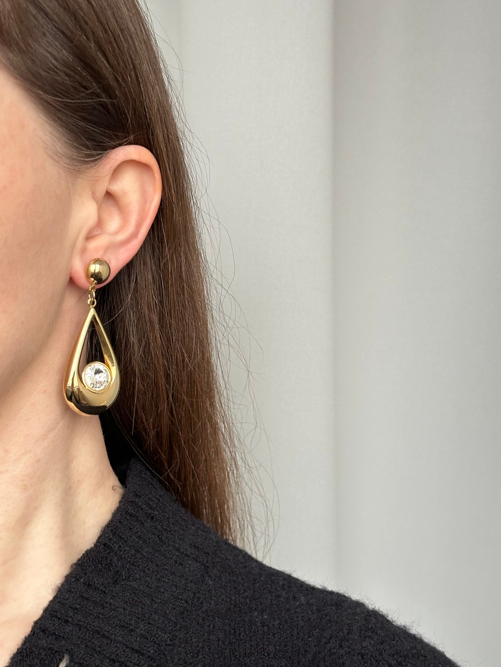 Крупные серьги с кристаллами