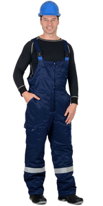 Костюм зимний ТЕХНИК куртка дл., п/комбинезон темно-синий с васильком и СОП-50мм