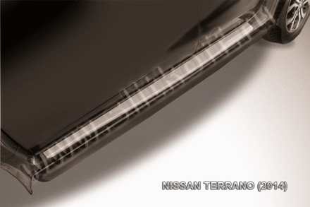 Пороги стальные Nissan Terrano (2014-2023) d57 труба (серебристые)