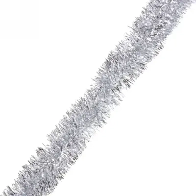 Мишура 2 м 6 см «Изумрудный блеск», Серебро