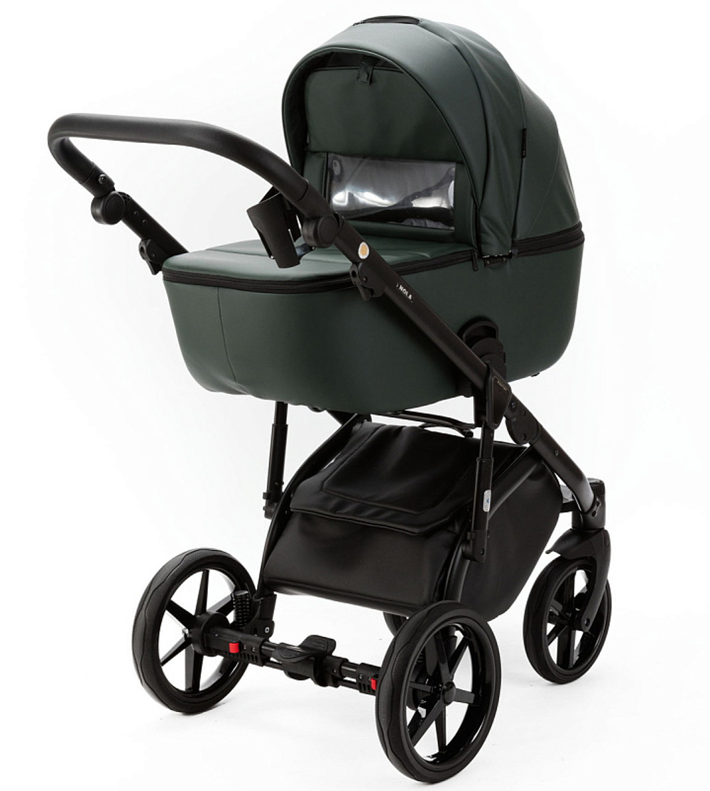 Детская коляска Adamex Nola Deluxe 2 в 1 N-SA29 (Т. ЗЕЛЕНЫЙ КОЖА)