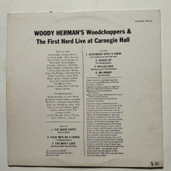 Винтажная виниловая пластинка LP Woody Herman's Woodchoppers and The First Herd Live At Carnegie Hall (USA 1966)