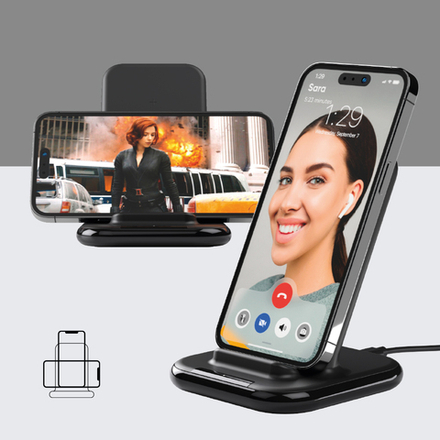 Беспроводное зарядное устройство QI Fast Charge 15W, черный, Deppa