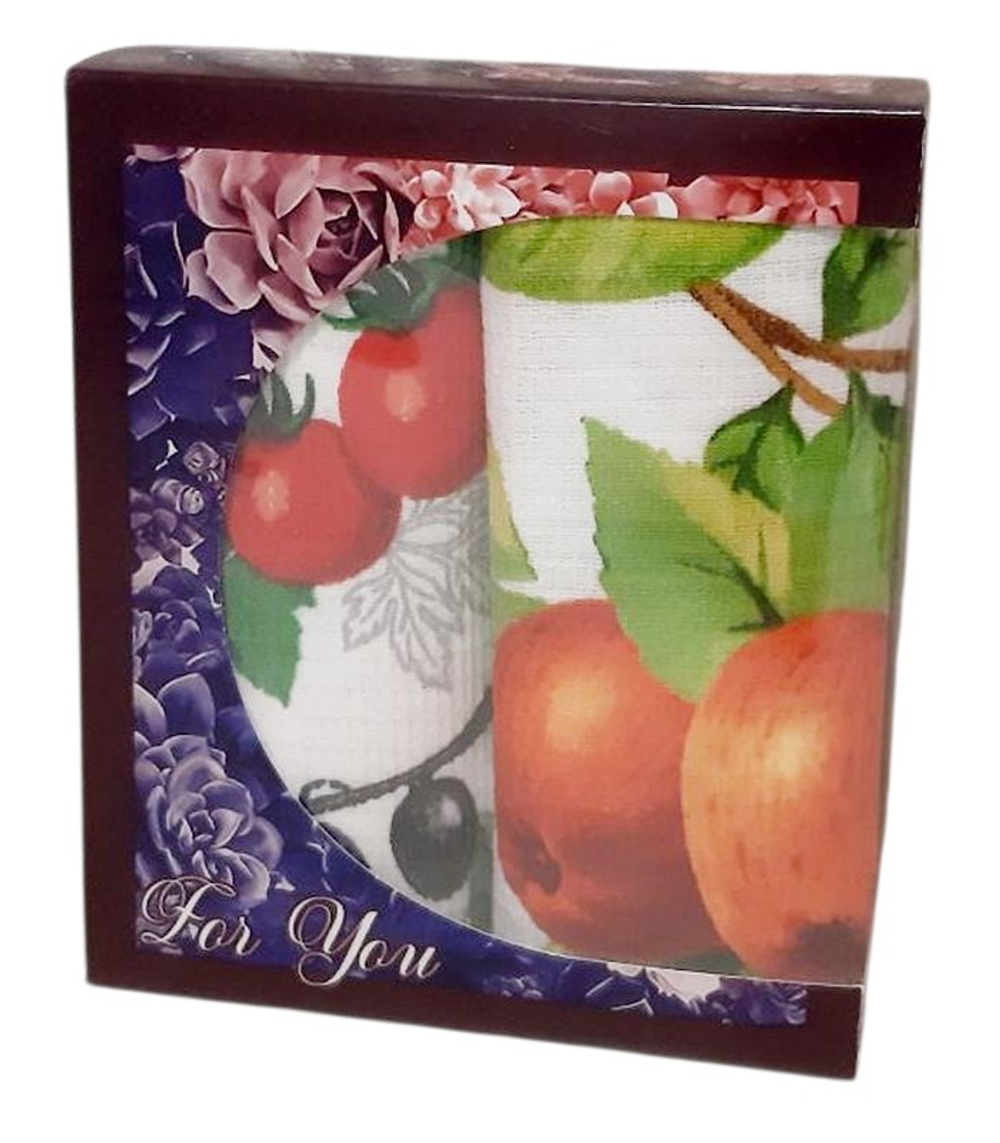 Набор из 2-х вафельных полотенец в подарочной упаковке, 100% хлопок, Россия.