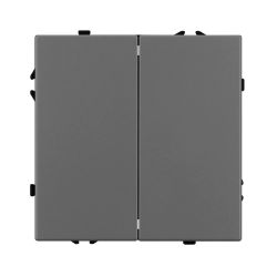 Механизм выключателя двухклавишный проходной SWT-NOBE-MKP2-SFPL-GR (230V, 10A) (Arlight, Серый базальт) 054257