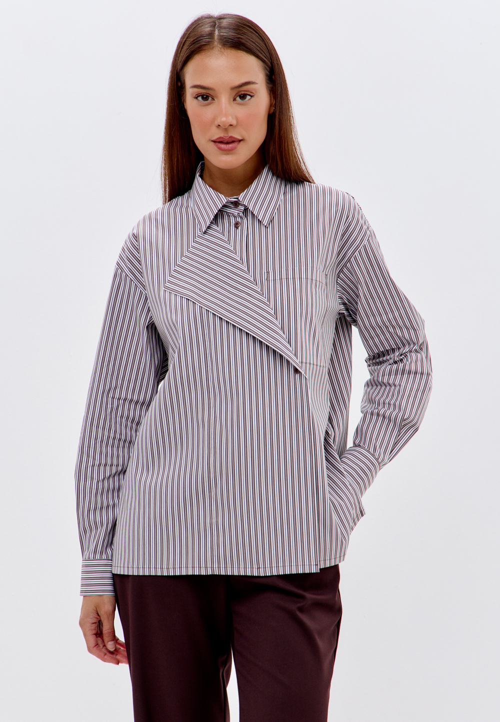 Рубашка с декоративным, откидным воротником