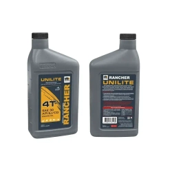 Масло 4х тактное Для всех видов мотоблоков генераторов газонокосилок и прочей садовой технике SAE 30 API SJ/CF 0,946 л. REZOILRancher UNILITE минеральное.
