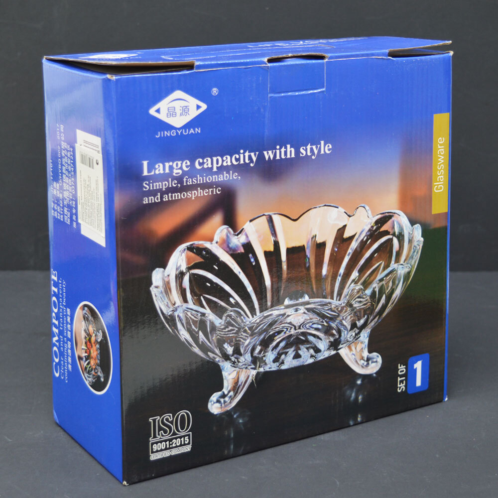 Фруктовница на ножках 24*11см стеклянная