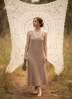 Платье Комбинация бежевого цвета