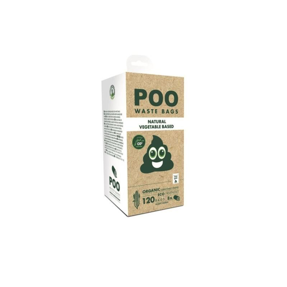 M-PETS Пакеты гигиенические для выгула собак Poo Waste Bags ECO, без запаха, цвет белый, 120 шт.