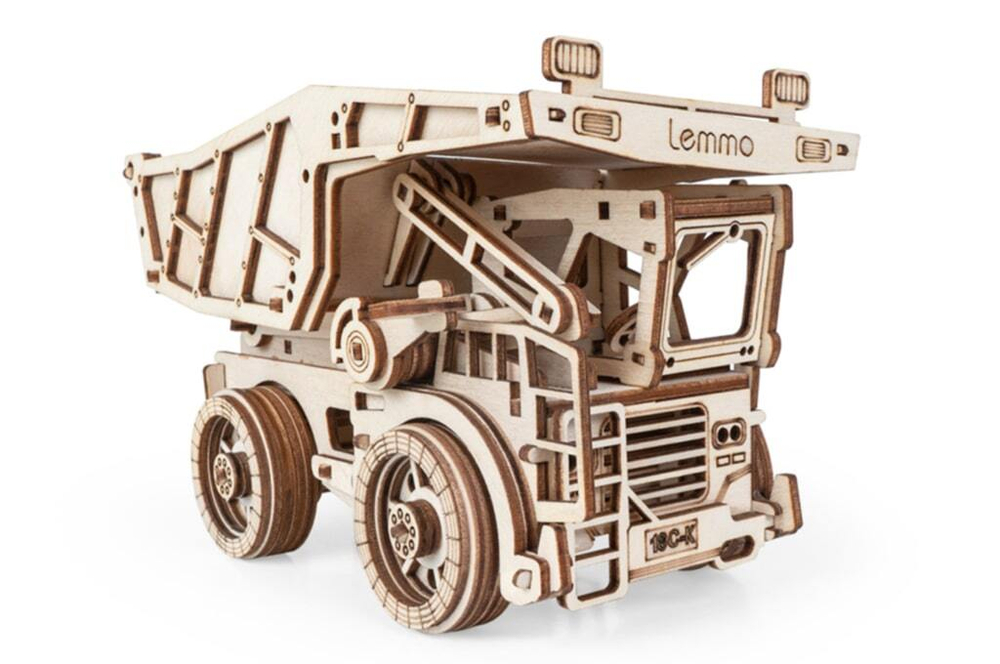 Самосвал Рекс Lemmo - Деревянный конструктор, сборная модель, 3d пазл, грузовик, детские игрушки