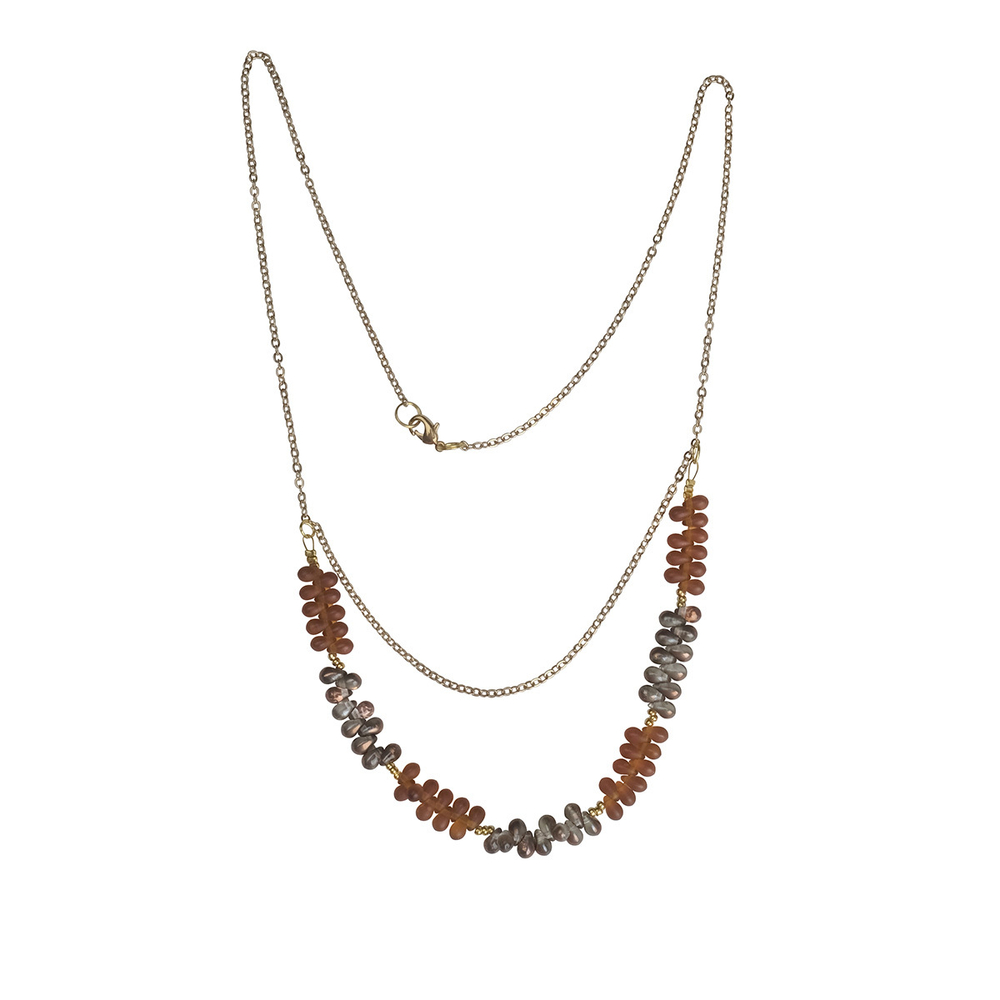 "Капельки" колье в золотом покрытии из коллекции "Composition" от Jenavi с замком карабин