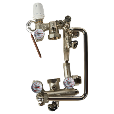 Насосно-смесительный узел ROMMER - 1" (термоклапан 20-60°C, с байпасом, без насоса)