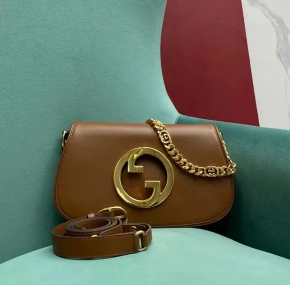 Сумка на плечо Gucci Blondie коричневый