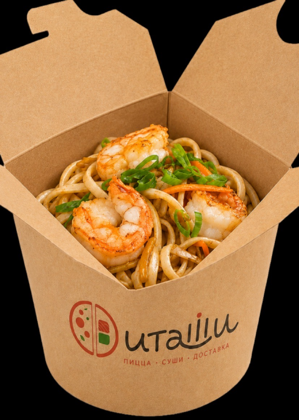 Wok с тигровыми креветками