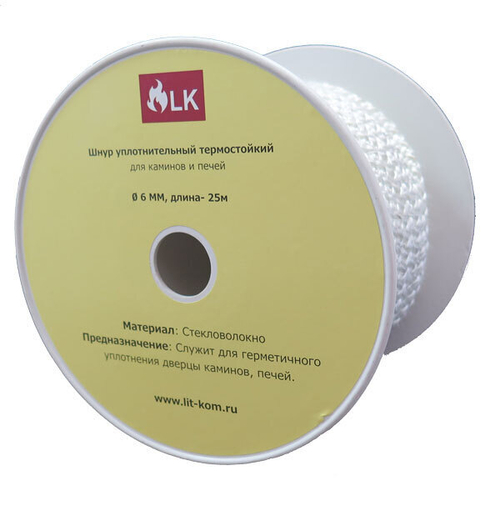 Шнур уплотнительный термостойкий, стекловолокно. ? 12 мм (1 метр)