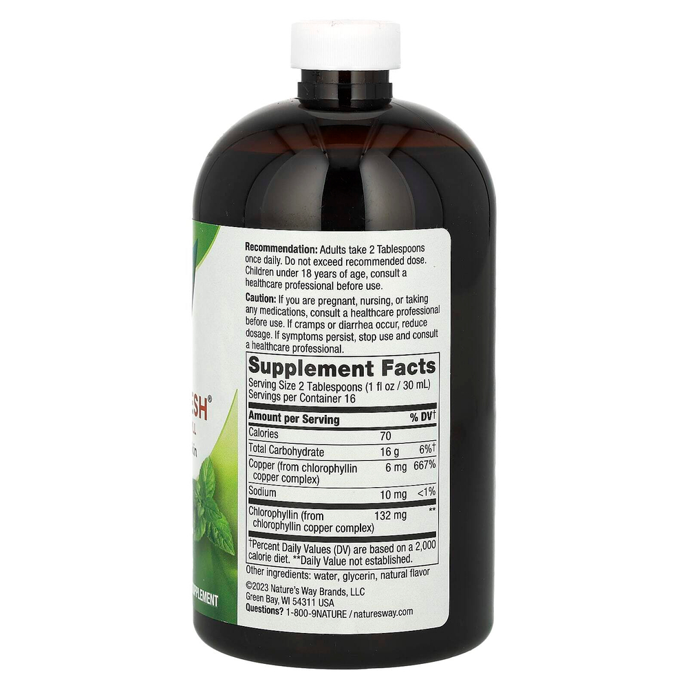 Nature's Way, Chlorofresh, жидкий хлорофилл, мята, 480 мл (16 жидк. унций)