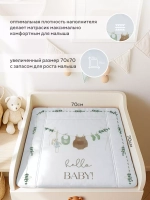 Пеленальный матрасик RANT "Hello baby" White (70х70) с сумкой, oxford