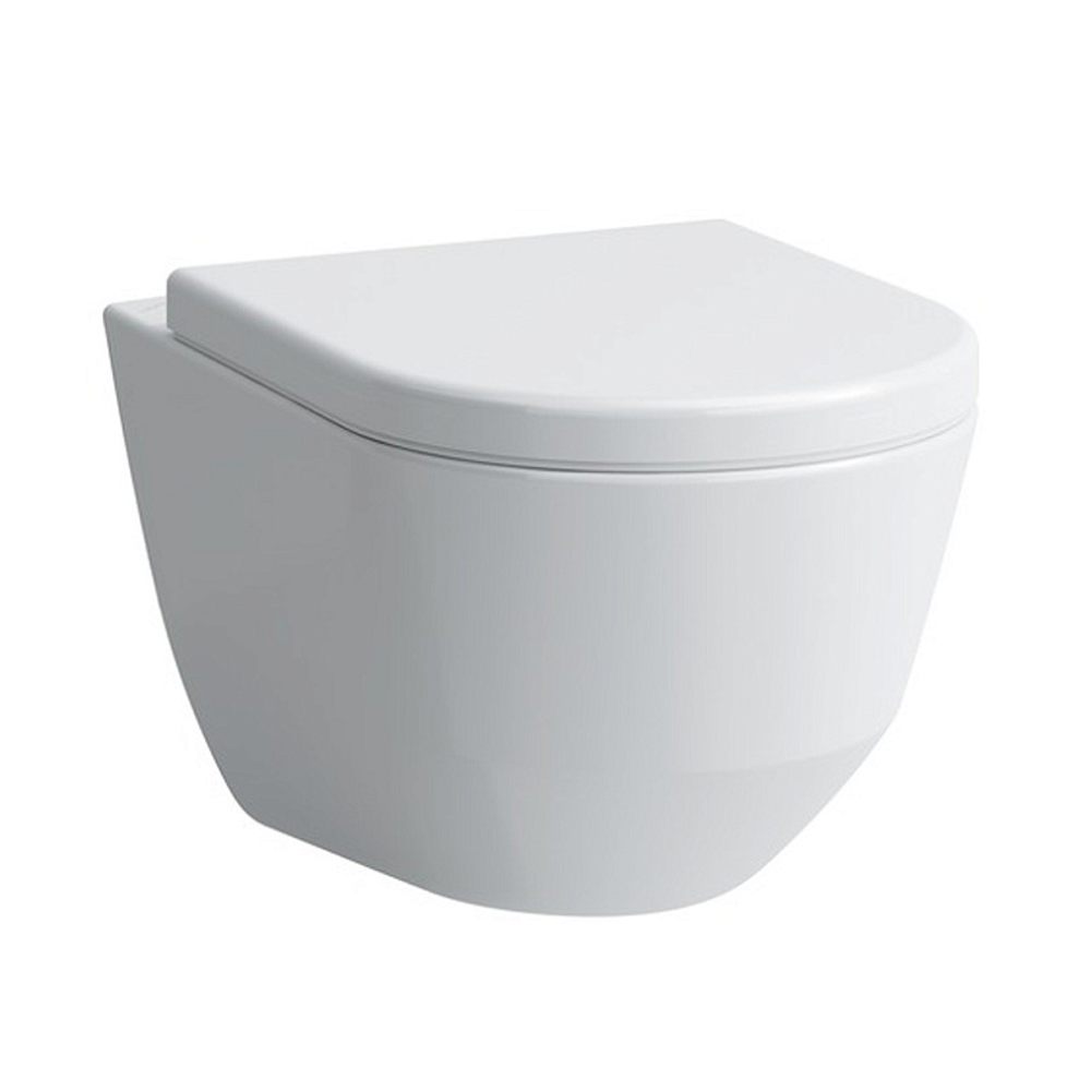 ПЭК Laufen PRO чаша унитаза подвесная Rimless с инсталляционной системой, тонким сиденьем микролифт и клавишей смыва, хром глянец (Z.RU93.0.761.5)