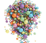 Шарики кранч матовые №088М желт,оранж,голуб,роз,сирен,изумруд 100 гр.