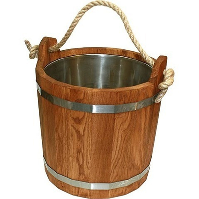 Запарник 12 л с нержавеющей вставкой (дуб с пропиткой)