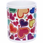 Кружка керамическая 330 мл «Неоновые сердечки»