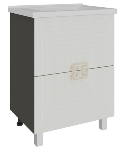 AVK2. Тумба напольная, 2 Ящика, 800, коллекция (Лаура, Cersanit Como, Серый Графит, Белый матовый, НД)
