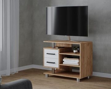 Тумба-ТВ 011 (2я) дуб крафт золотой / белый