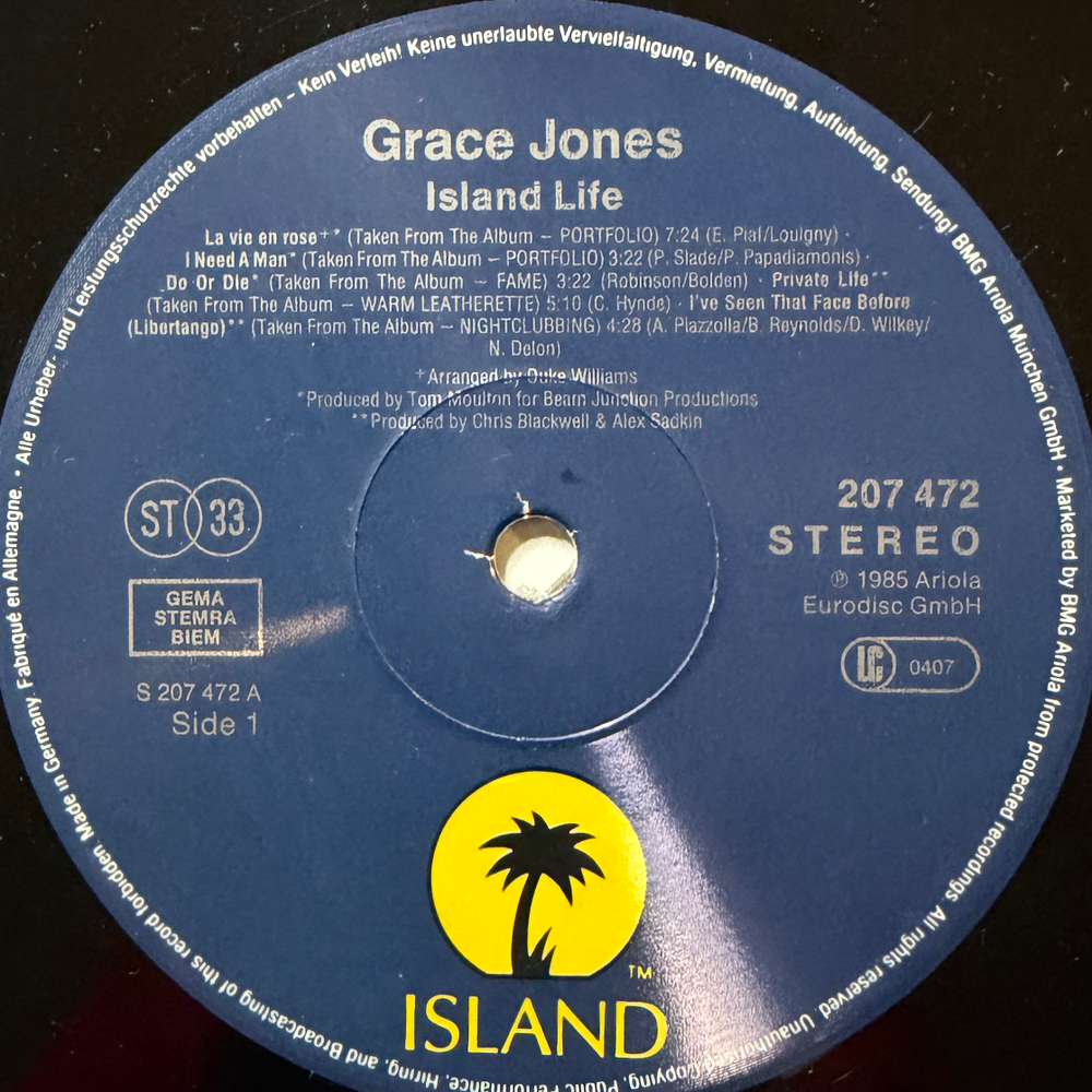 Grace Jones ‎– Island Life (Германия 1992г.) Т