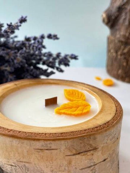 Свеча в спиле березы (аромат Смородина), 80 мл