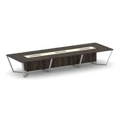 Steel Meet Стол переговорный прямоугольный KM-PR.B.SP-16 Дуб Мали/Ваниль Глянец/Металл Серый 4800*16