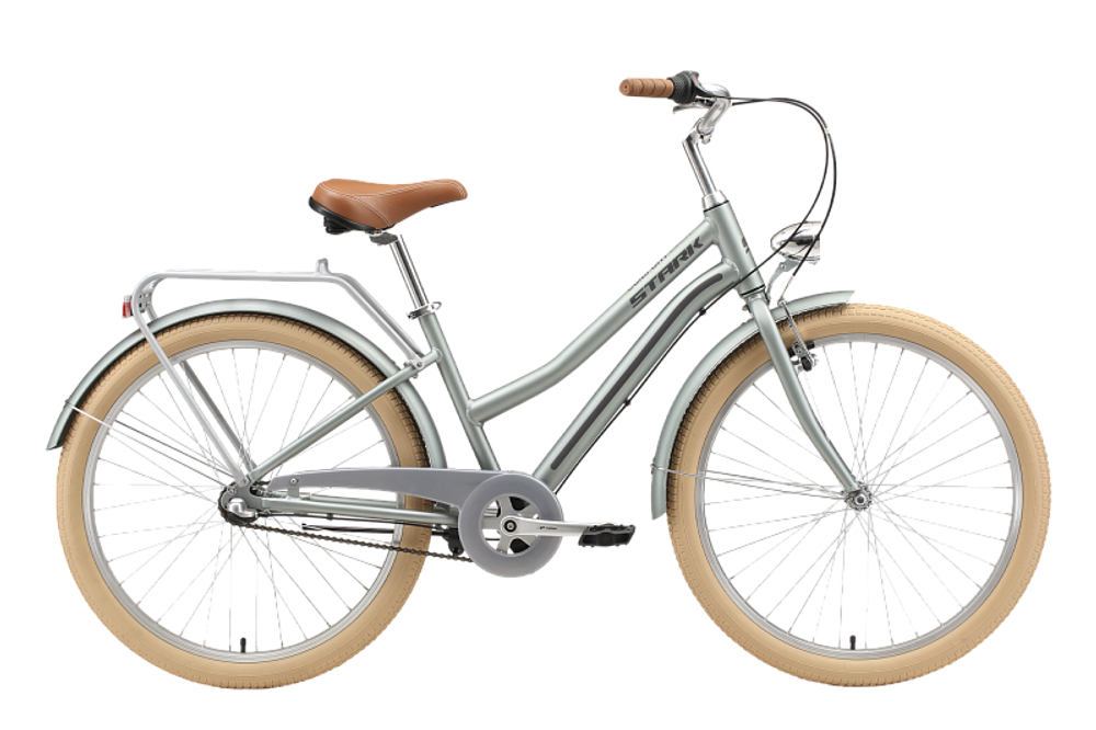 Велосипед 26" Stark'23 Comfort Lady 3-speed серебристый/серый